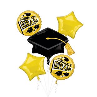Yellow Congrats Grad Foil Balloon Bouquet - True to Your School
